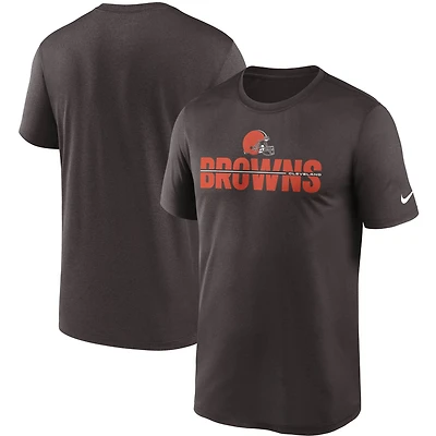 T-shirt Nike Cleveland Browns Legend Microtype Performance pour homme, marron