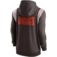 Chandail à capuchon glissière pleine longueur Nike Cleveland Browns Performance Sideline Lockup pour homme, marron