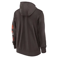 Sweat à capuche zippé Nike marron Cleveland Browns Primetime Club pour homme
