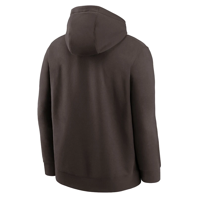Men's Nike Brown Cleveland Browns Rewind Club Logo Pullover Hoodie