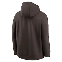 Men's Nike Brown Cleveland Browns Rewind Club Logo Pullover Hoodie