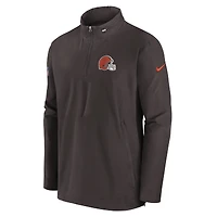 Veste Nike marron à demi-zip pour entraîneur des Cleveland Browns