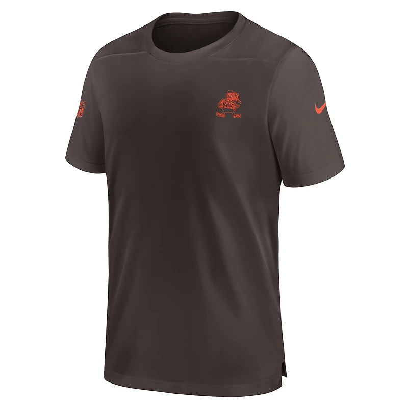 T-shirt Nike marron Cleveland Browns Sideline Coach Performance pour homme