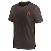 T-shirt Nike marron Cleveland Browns Sideline Coach Performance pour homme