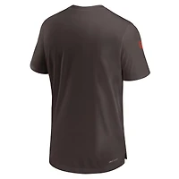 T-shirt Nike marron Cleveland Browns Sideline Coach Performance pour homme