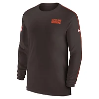 Men's Nike Brown Cleveland Browns Sideline Coach UV Performance Long Sleeve T-Shirt