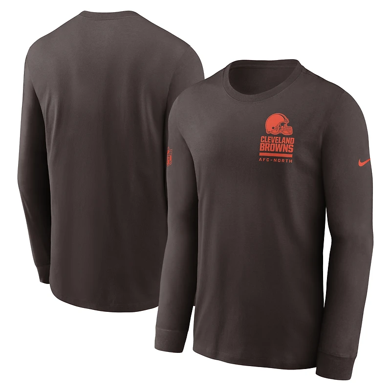 Men's Nike Brown Cleveland Browns Sideline Dri-FIT Long Sleeve T-Shirt