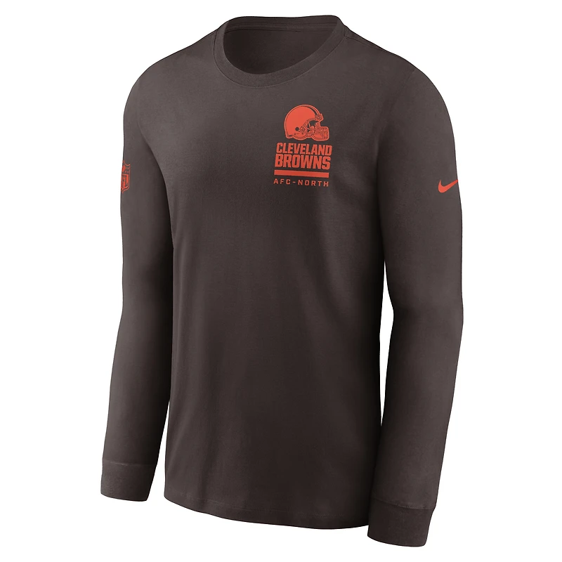 Men's Nike Brown Cleveland Browns Sideline Dri-FIT Long Sleeve T-Shirt