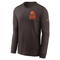 Men's Nike Brown Cleveland Browns Sideline Dri-FIT Long Sleeve T-Shirt