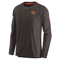 Men's Nike Brown Cleveland Browns Sideline Lockup Performance - Long Sleeve T-Shirt