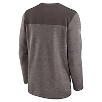 Men's Nike Brown Cleveland Browns Sideline Lockup Performance - Quarter-Zip Top
