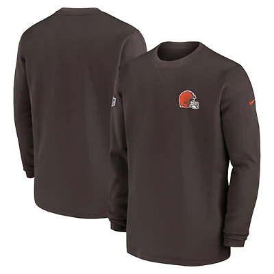 T-shirt à manches longues Nike Cleveland Browns Sideline Performance pour homme, marron