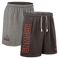 Short réversible Nike Dri-FIT marron Cleveland Browns pour homme
