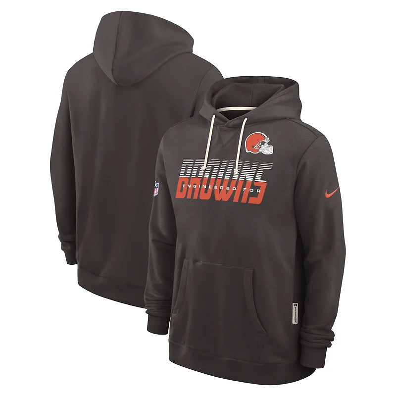 Men's Nike Brown Cleveland Browns Sideline Standard Issue Dri-FIT Hoodie