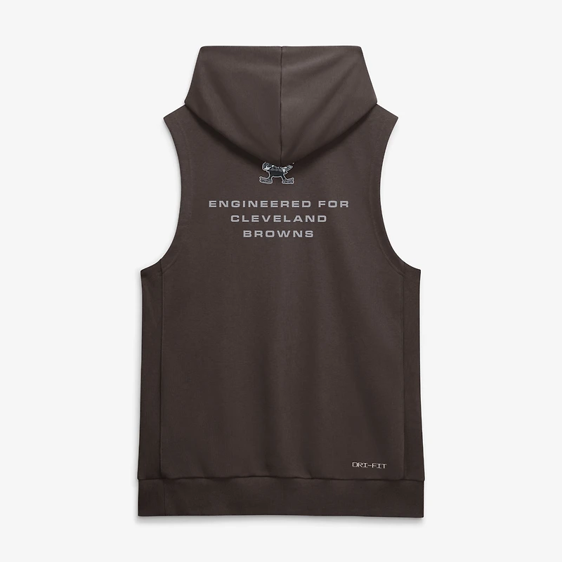 Sweat à capuche sans manches Nike Dri-FIT marron Cleveland Browns Sideline Standard Issue pour homme