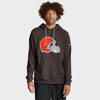 Sweat à capuche Nike marron Cleveland Browns Sideline Standard Issue Initial Home Dri-FIT pour homme