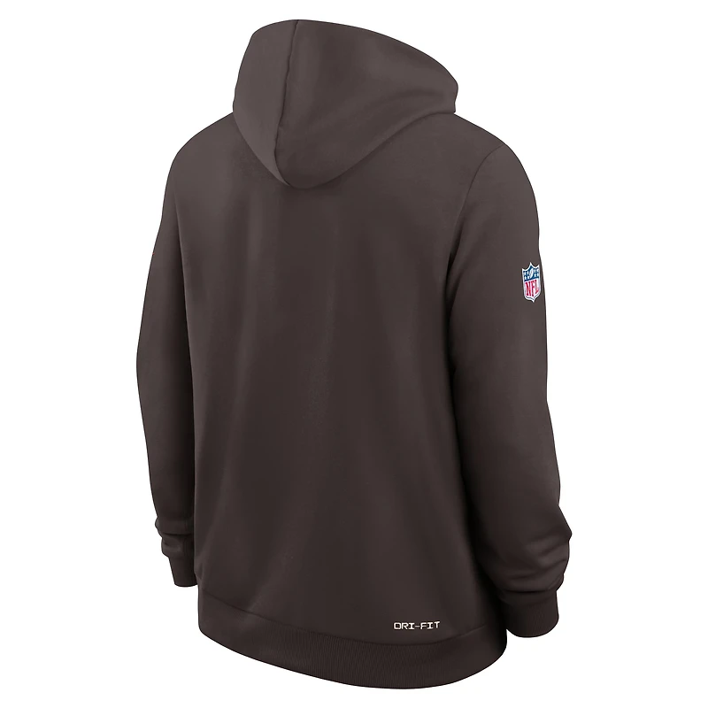 Sweat à capuche Nike Dri-FIT marron Cleveland Browns Sideline Standard Issue Top Prospect pour homme
