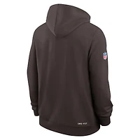 Sweat à capuche Nike Dri-FIT marron Cleveland Browns Sideline Standard Issue Top Prospect pour homme