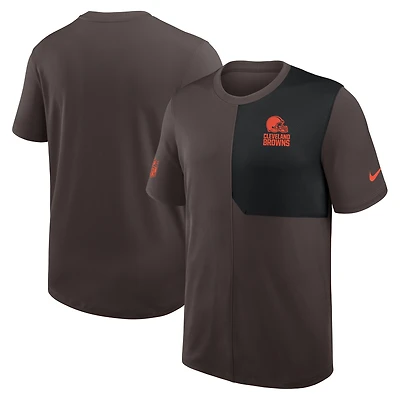 Men's Nike Brown Cleveland Browns Sideline UV Dri-Fit Coach Shirt