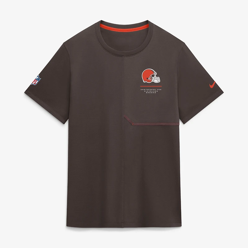 Men's Nike  Brown Cleveland Browns Sideline UV Dri-FIT Coaches Shirt