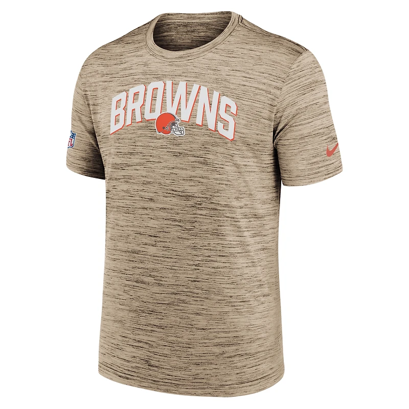 Men's Nike Brown Cleveland Browns Sideline Velocity Athletic Stack Performance T-Shirt