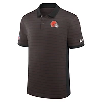 Polo Nike marron Cleveland Browns Sideline Victory Stripe Dri-FIT pour homme