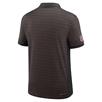 Polo Nike marron Cleveland Browns Sideline Victory Stripe Dri-FIT pour homme