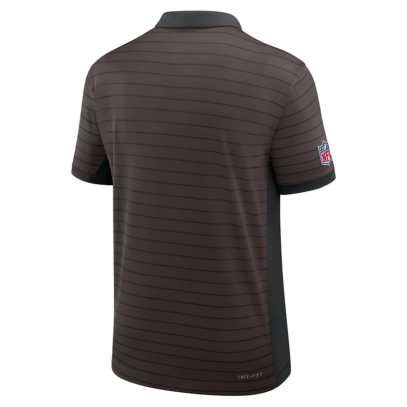 Men's Nike Brown Cleveland Browns Sideline Victory Stripe Dri-FIT Polo