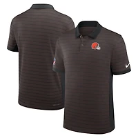 Polo Nike marron Cleveland Browns Sideline Victory Stripe Dri-FIT pour homme