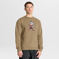 Men's Nike Brown Cleveland Browns Swing Pass Rewind Club Pullover Sweatshirt