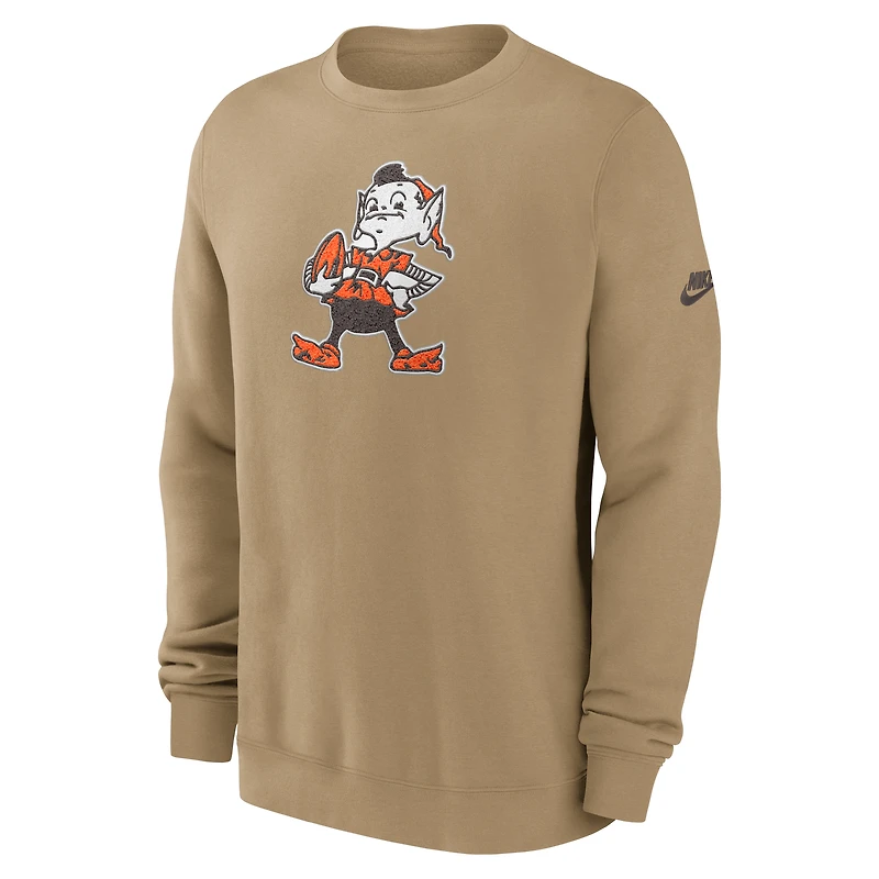 Sweat-shirt Nike marron pour homme des Cleveland Browns Swing Pass Rewind Club