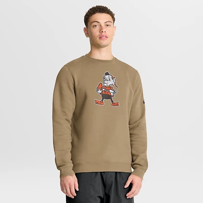 Men's Nike Brown Cleveland Browns Swing Pass Rewind Club Pullover Sweatshirt