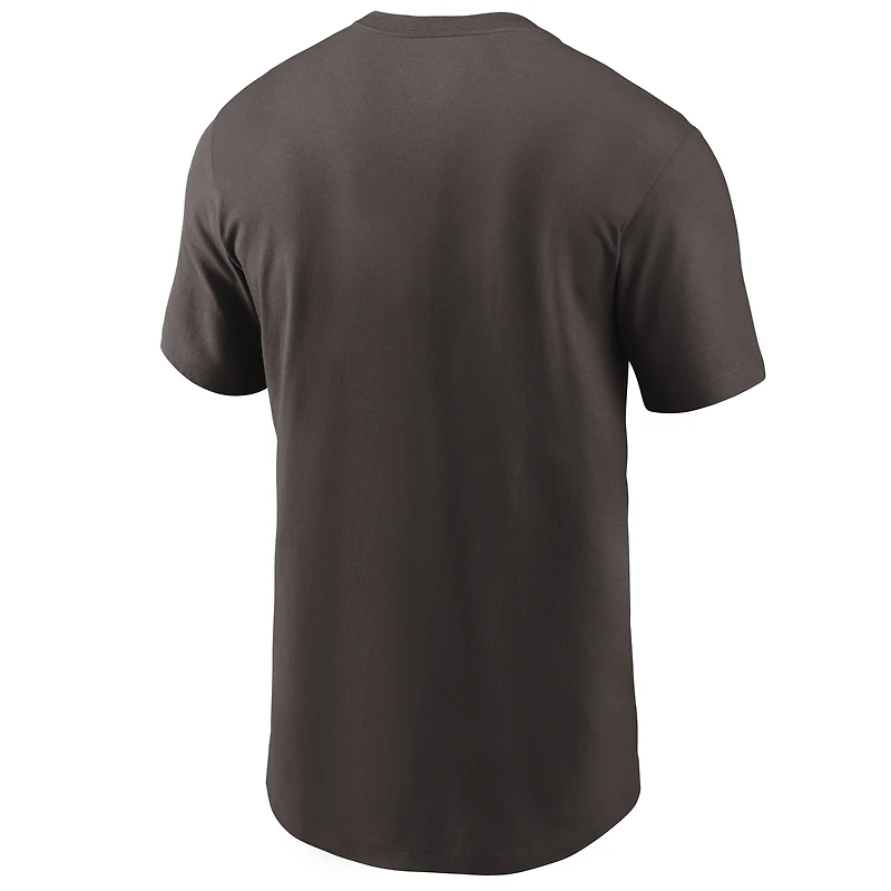 Men's Nike Brown Cleveland Browns Team Wordmark T-Shirt