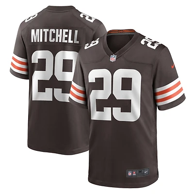 Maillot de match l'équipe Nike Cameron Mitchell marron des Cleveland Browns pour hommes