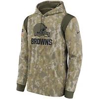 Men's Nike Camo Cleveland Browns 2021 Salute To Service - Therma Performance Pullover Hoodie