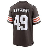 Men's Nike Carson Schwesinger Brown Cleveland Browns 2025 NFL Draft Game Jersey