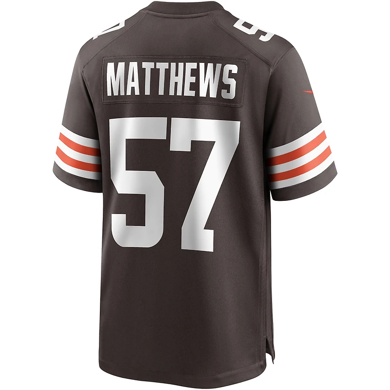 Maillot de joueur retraité Nike Clay Matthews Brown des Cleveland Browns pour hommes