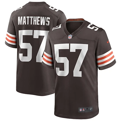 Maillot de joueur retraité Nike Clay Matthews Brown des Cleveland Browns pour hommes