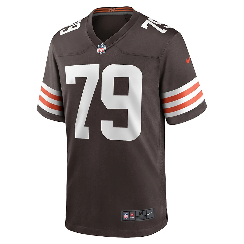 Maillot Nike Dawand Jones marron pour hommes des Cleveland Browns Team Game