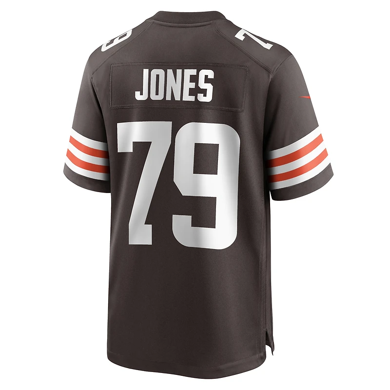 Maillot Nike Dawand Jones marron pour hommes des Cleveland Browns Team Game