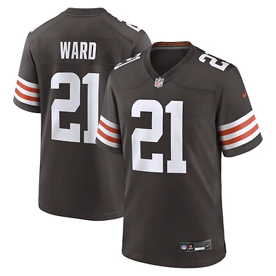 Men's Nike Denzel Ward Brown Cleveland Browns Player Game Jersey