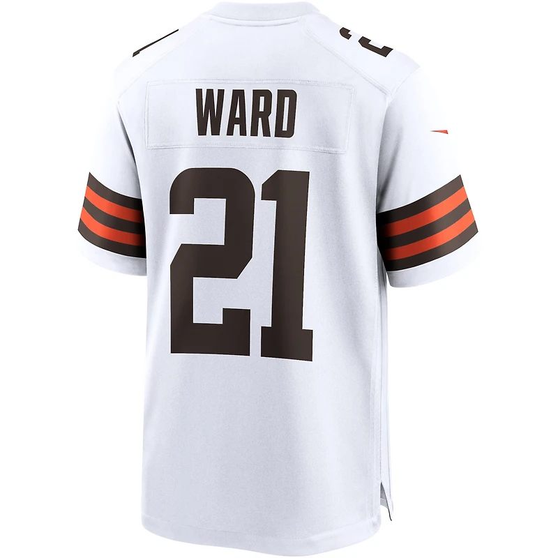 Men's Nike Denzel Ward White Cleveland Browns Game Jersey