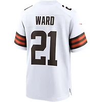 Men's Nike Denzel Ward White Cleveland Browns Game Jersey