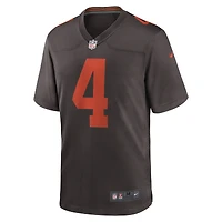 Maillot de match alternatif Nike Deshaun Watson pour hommes, marron, Cleveland Browns
