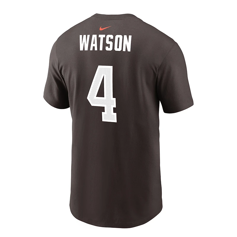 T-shirt Nike Deshaun Watson pour hommes, marron, nom et numéro du joueur des Cleveland Browns