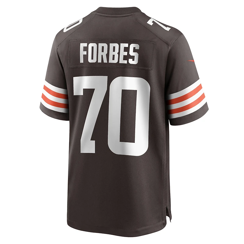 Maillot Nike Drew Forbes pour hommes, marron, Cleveland Browns, Team Game