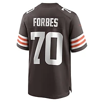 Maillot Nike Drew Forbes pour hommes, marron, Cleveland Browns, Team Game