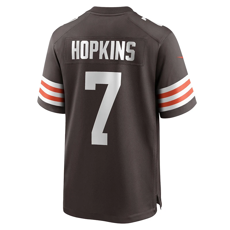 Maillot Nike Dustin Hopkins pour hommes, marron, Cleveland Browns, Team Game
