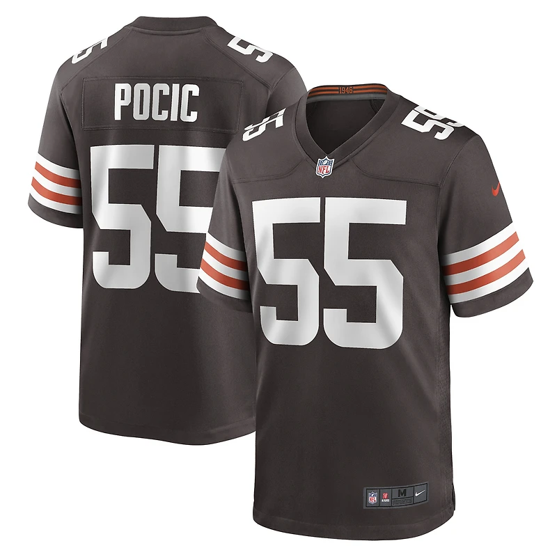 Maillot de match Nike Ethan Pocic pour hommes, marron, Cleveland Browns