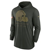 Men's Nike Forest Green Cleveland Browns 2025 Salute to Service Sideline Dri-FIT Lightweight Hooded Pullover